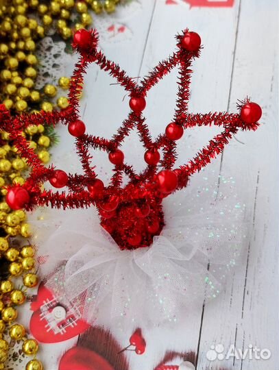 Заколка-ободок новогодняя