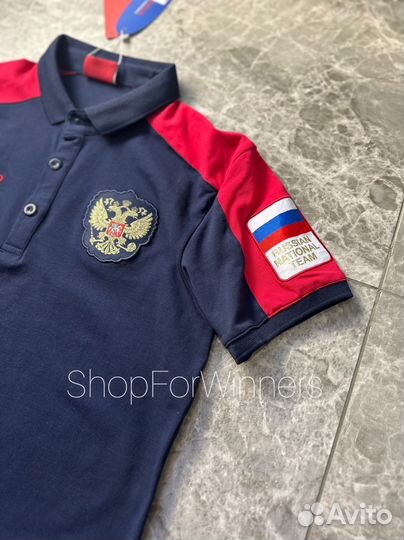 Футболка поло синяя Russian National Team forward