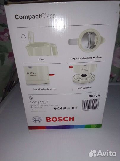Чайник электрический Bosch TWK3A017 новый