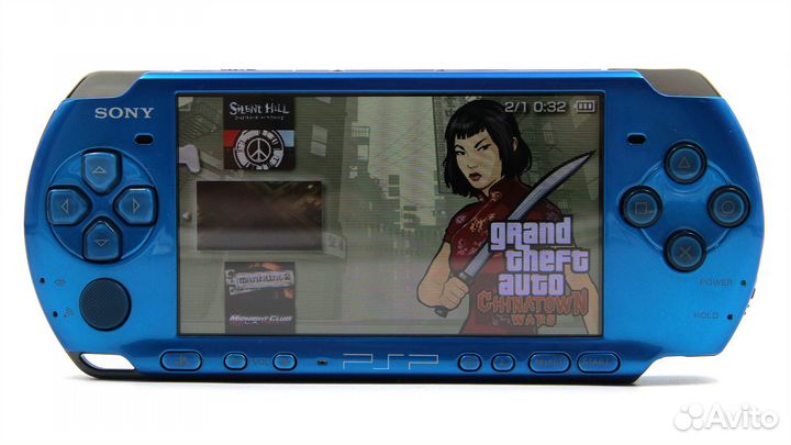Sony PSP 3008 Синяя + 150 Игр