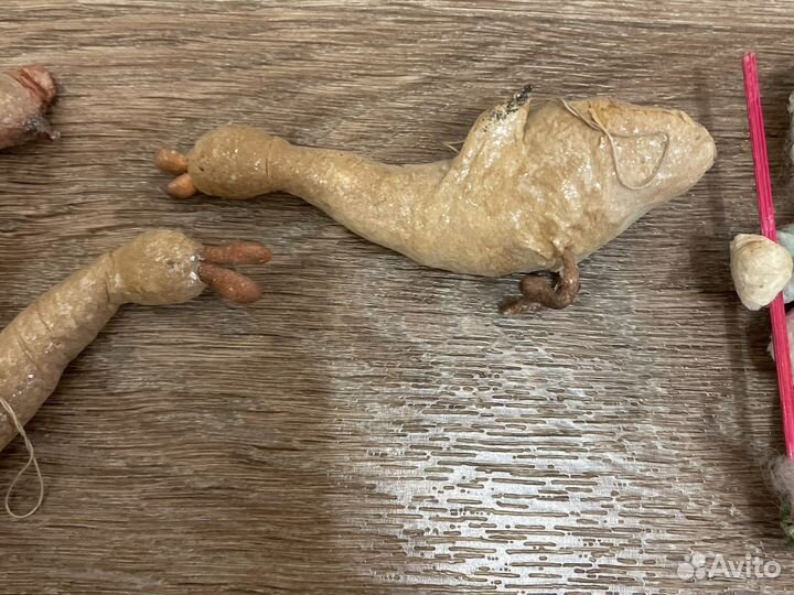 Старинные ватные елочные игрушки