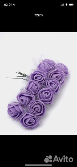 Розы из фоамирана с органзой