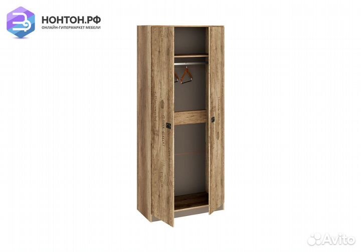 Шкаф 2-дверный Пилигрим дуб каньон светлый / фон с
