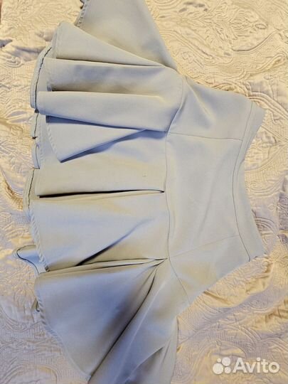 Мини-юбка в складку,размер-42,цвет-серый