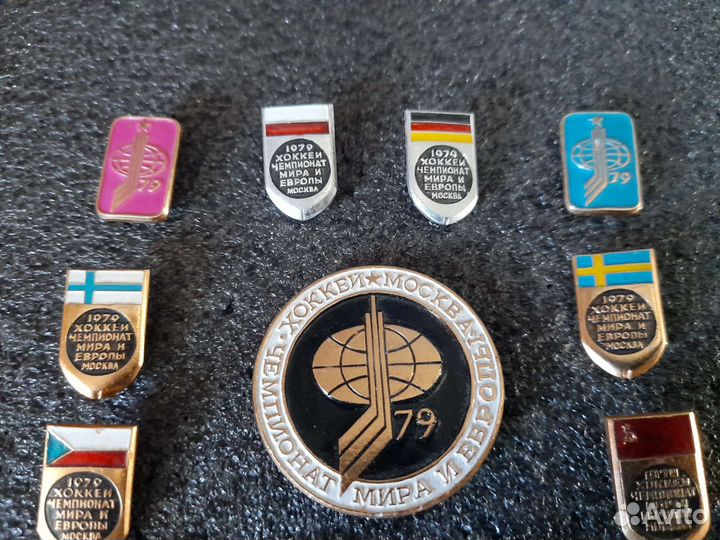 Значок хоккей чемпионат мира 1979 год