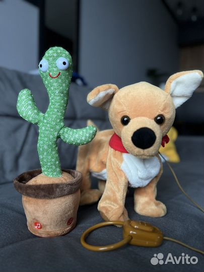 Игрушка танцующий кактус + интерактивная собачка