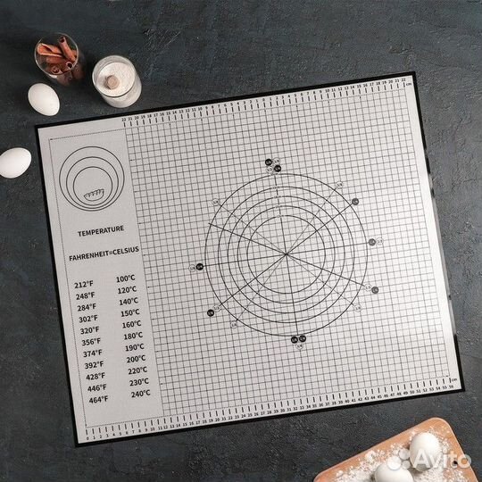 Силиконовый коврик с разлиновкой армированный, 605