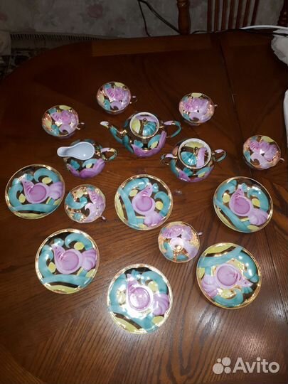 Чайный сервиз розовая птица Дулево СССР