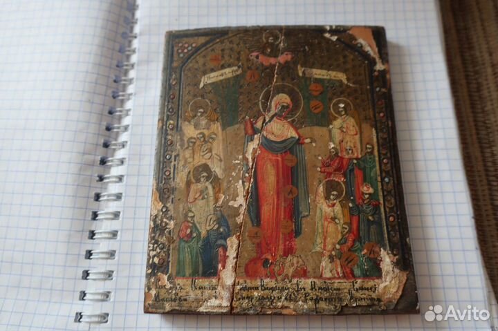 Старинная икона Богородица Всех Скорбящих Радость