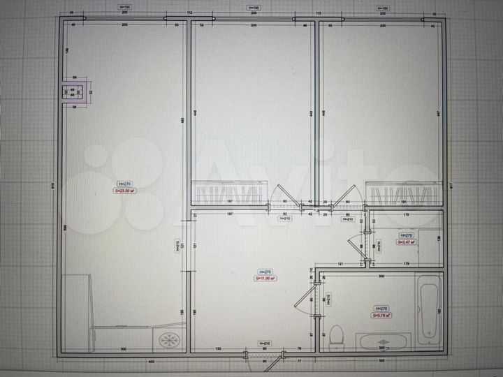 3-к. квартира, 64 м², 17/25 эт.