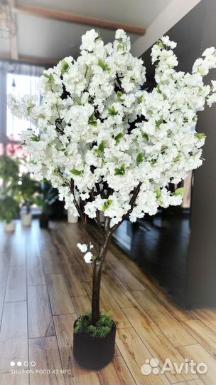 Сакура белая искусственное дерево цветы