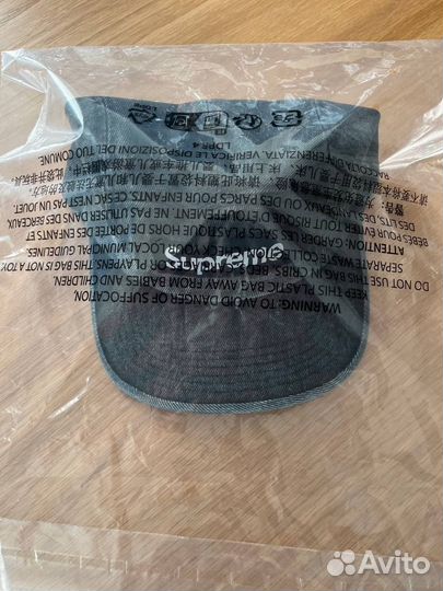 Кепка supreme coated denim camp cap