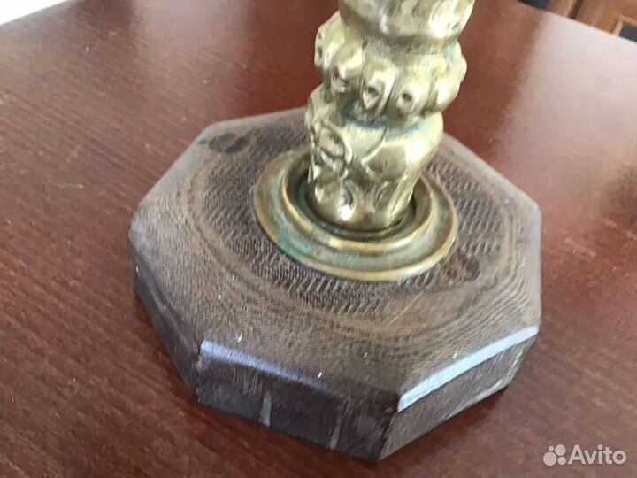 Старинный подсвечник латунь на три свечи