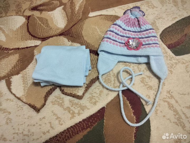 Комплект шапка и шарф для девочки