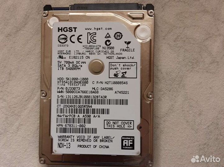 HDD hgst 1 тб