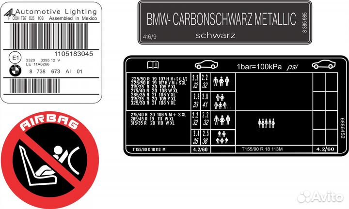 Размерность колес наклейка