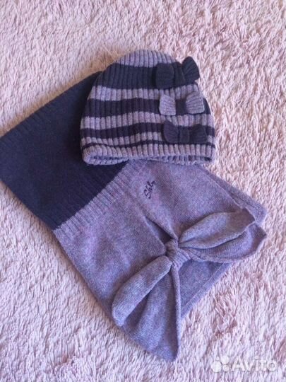 Комплект шапка и шарф для девочки
