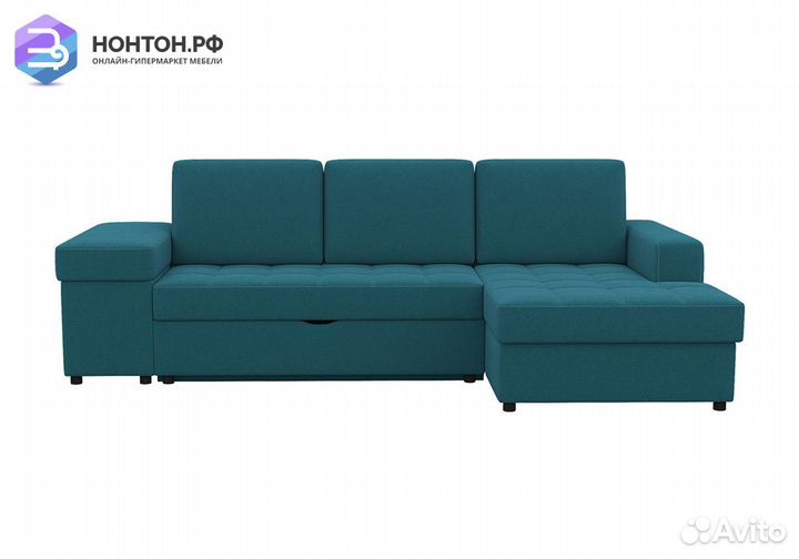 Диван угловой пантограф Бруно синий