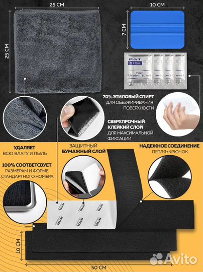 Безрамочное крепление номеров авто - на липучке