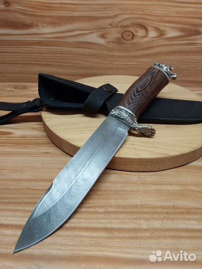 Нож охотничий стaль Дамаск