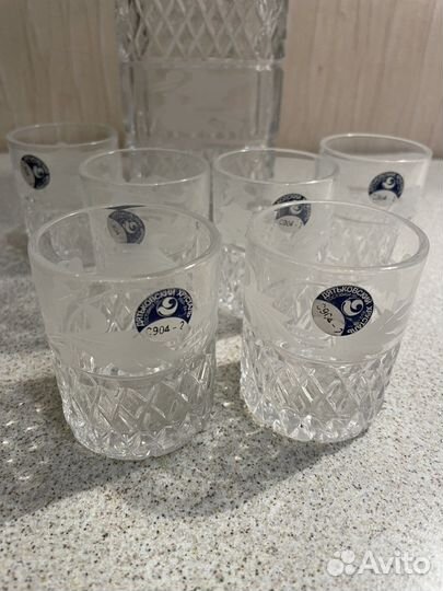 Дятьковский хрусталь, набор графин и рюмки, новый