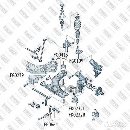 FG0109 Сайлентблок рычага VAG golf IV/bora/A3 п