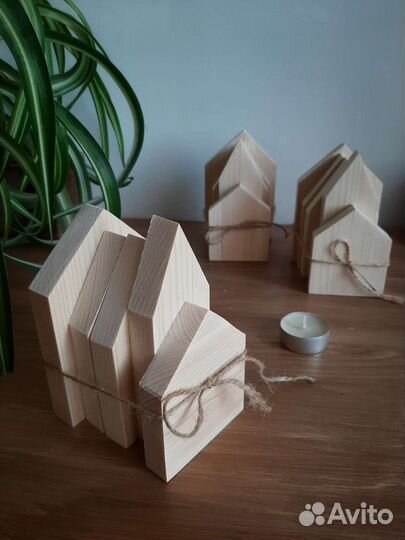Деревянные заготовки для творчества Домики