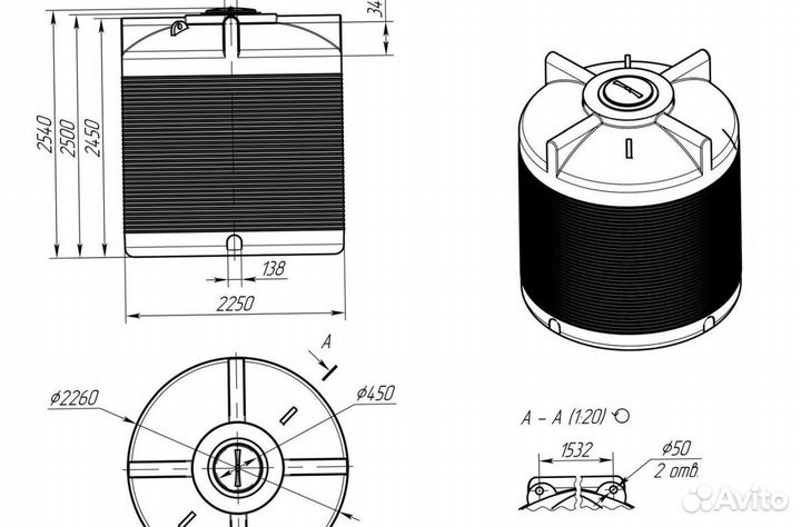 Емкость пластиковая 4500/5000/10000 литров