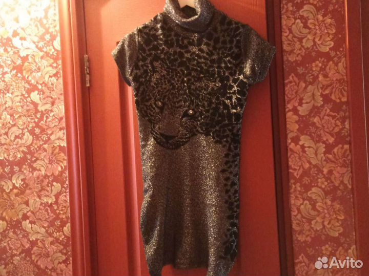 Платье-туника с леопардом 44-46р