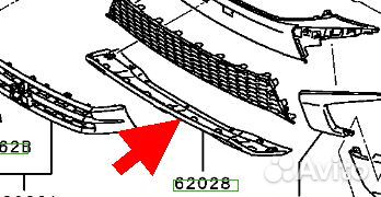 Наставка переднего бампера Mitsubishi ASX 2017
