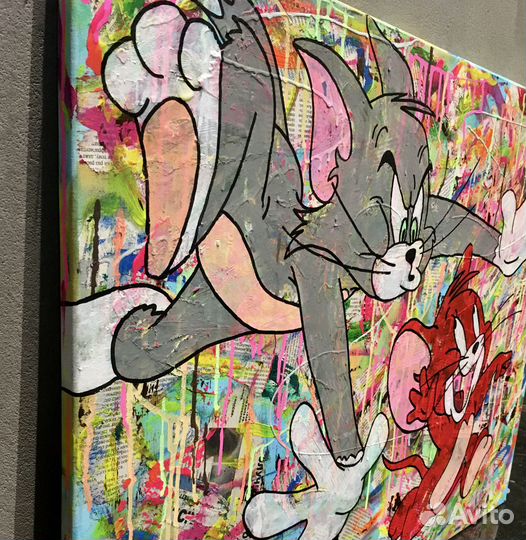 Tom & Jerry Картина акрилом на холсте Поп Арт