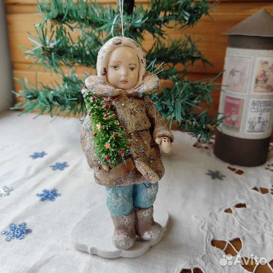 Ватные елочные игрушки