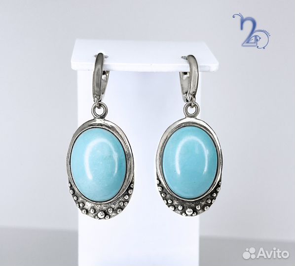 Серебряные серьги с бирюзой