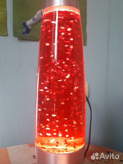 Светильник, ночник, лава-лампа красная