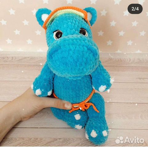 Вязаные плюшевые игрушки лиса,лягушка,слон,бегемот
