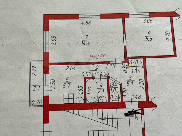 2-к. квартира, 40 м², 1/5 эт.