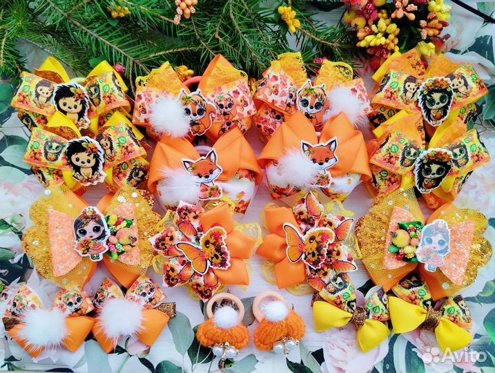 Бантики на осенний утренник. Осенние бантики