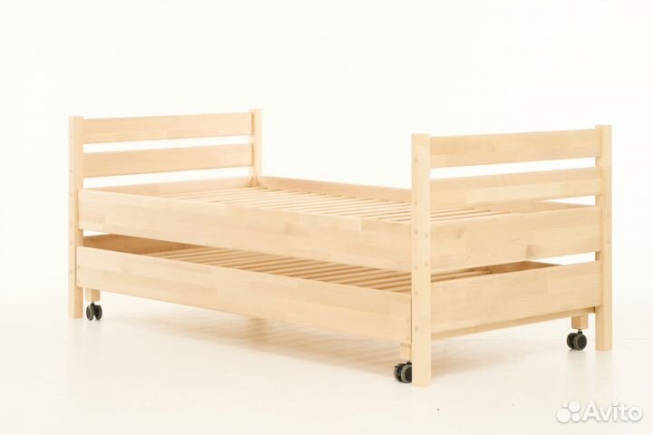 Кровать детская с выкатным спальным местом массив