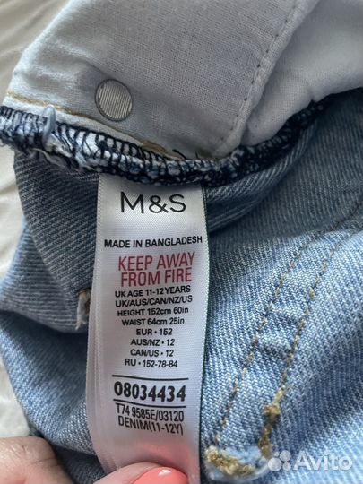 Джинсы Marks spencer для девочки 11-12 лет
