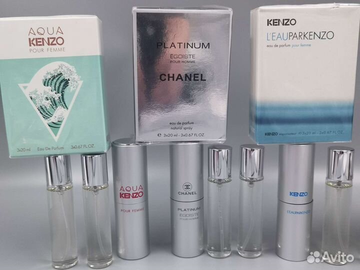 Мини версии Escentric, Kenzo, Lacoste, Chanel 3х20