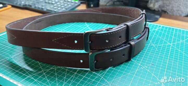 Кожаный брючный ремень