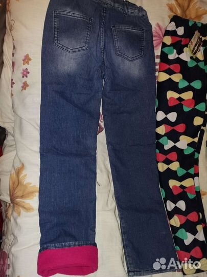 Новые лосины и джинсы. На 6-7 лет