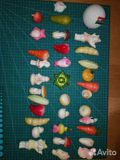 Елочные игрушки СССР пенопласт, пластик