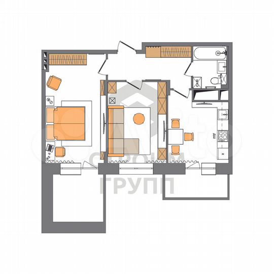 2-к. квартира, 57,3 м², 11/19 эт.