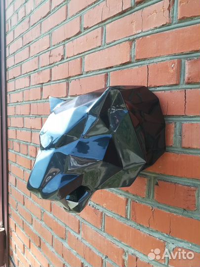 Трофейная голова Пантеры (полигональная)