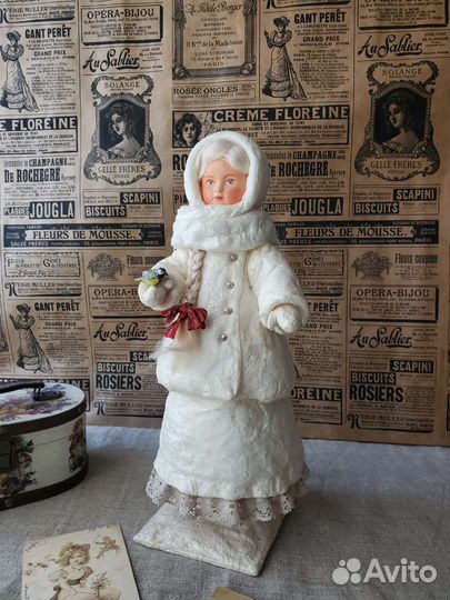 Снегурочка ватная СССР винтаж.Авторская работа