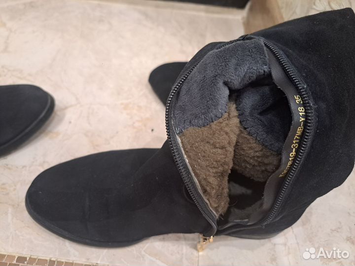 Сапоги женские весенние замша 35 размер