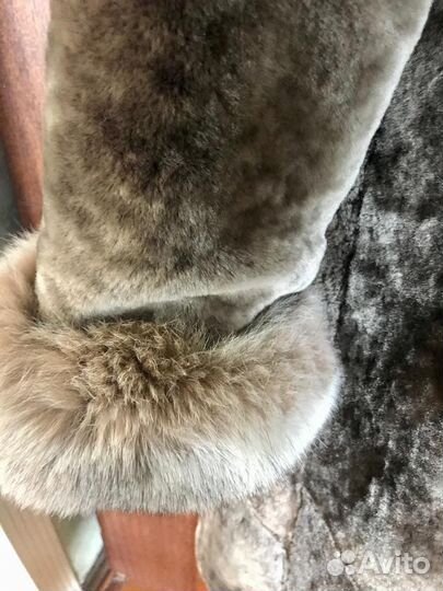 Шуба мутоновая 48 50 длинная, в отл. сост