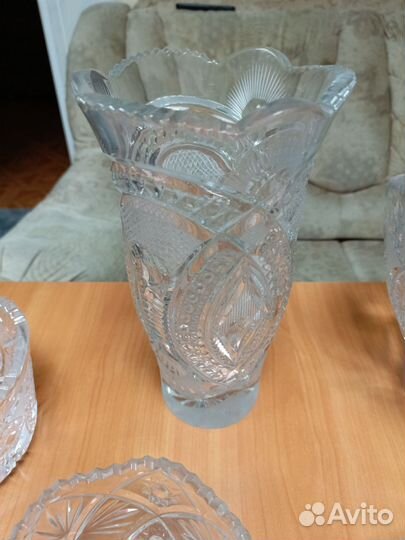 Ваза хрустальная, хрусталь в ассортименте