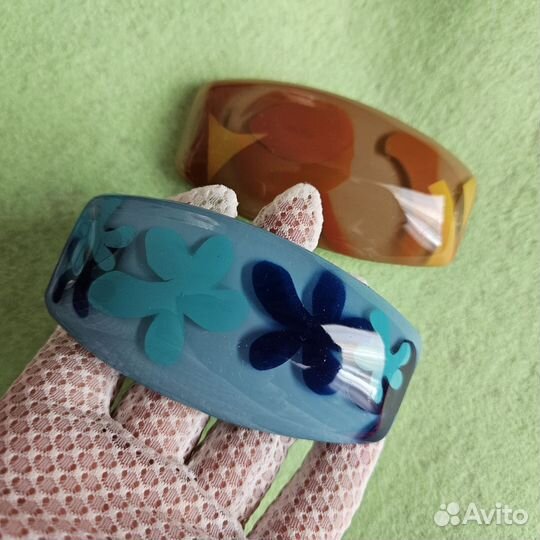 Заколка автомат для волос Франция винтаж 1980-1990